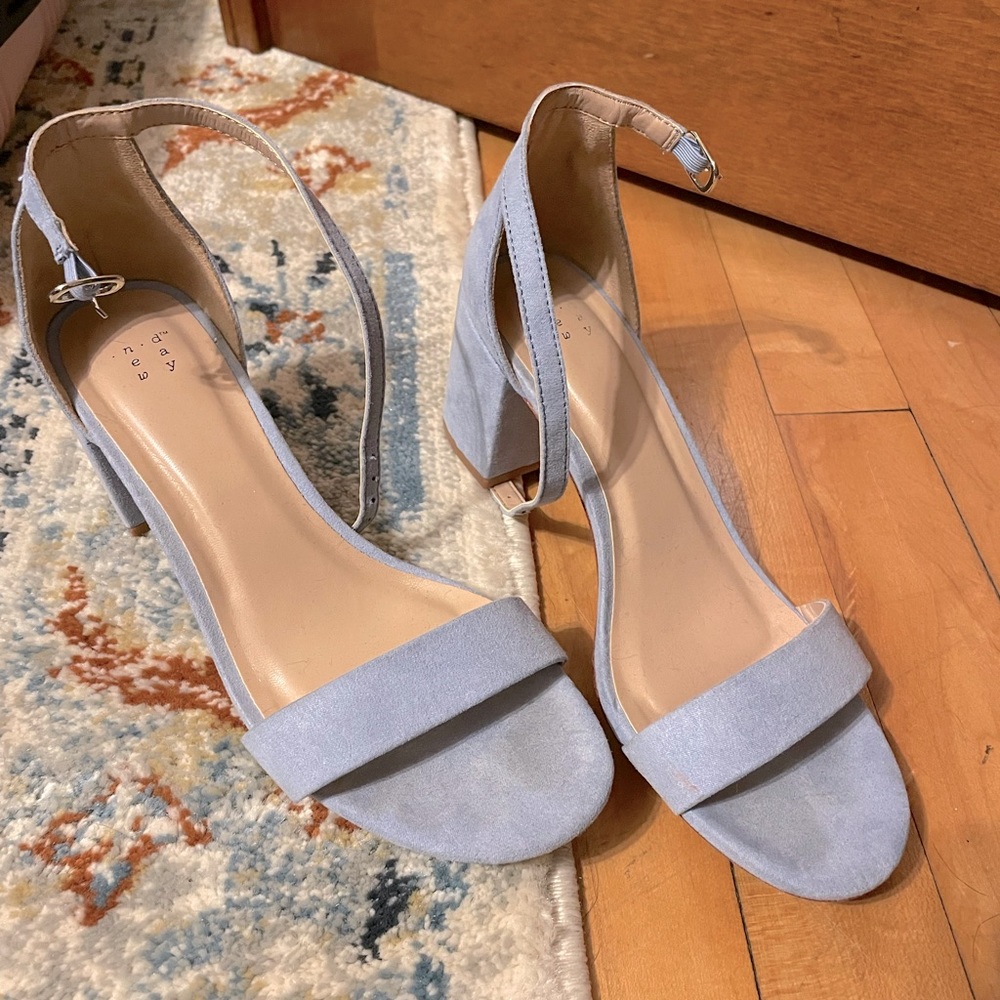 A New Day light blue block heels